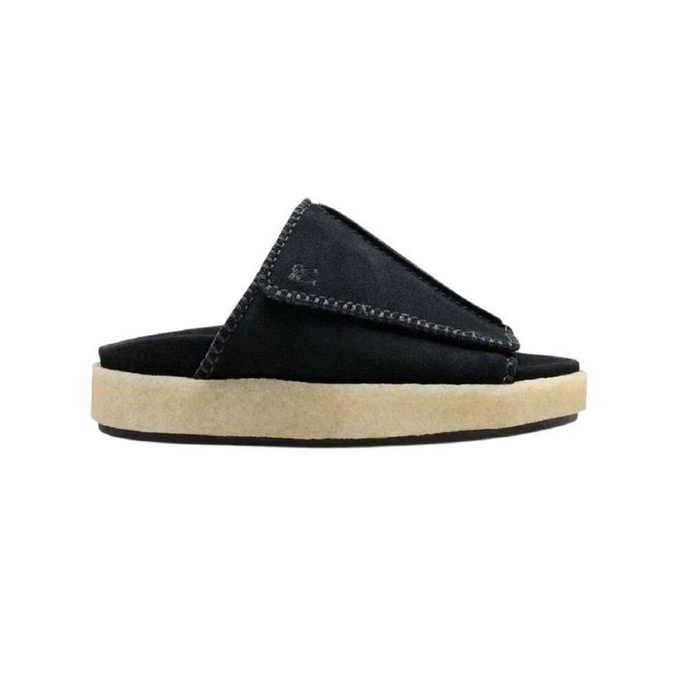 Clarks Originals Mens Overleigh Suede Sliders / Black